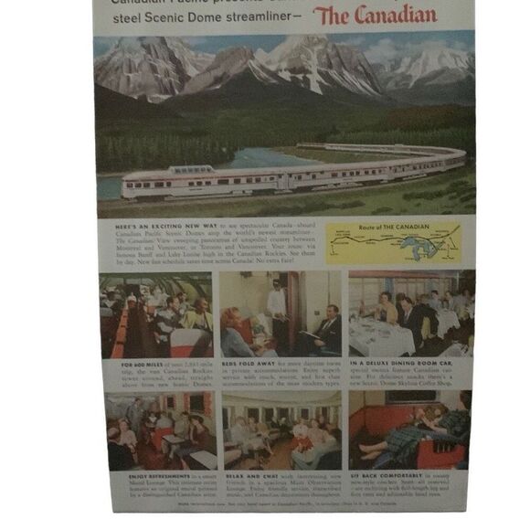 Vintage 1955 Canadian Pacific Presents The Canadian Ad Advertisement - Picture 4 of 4
